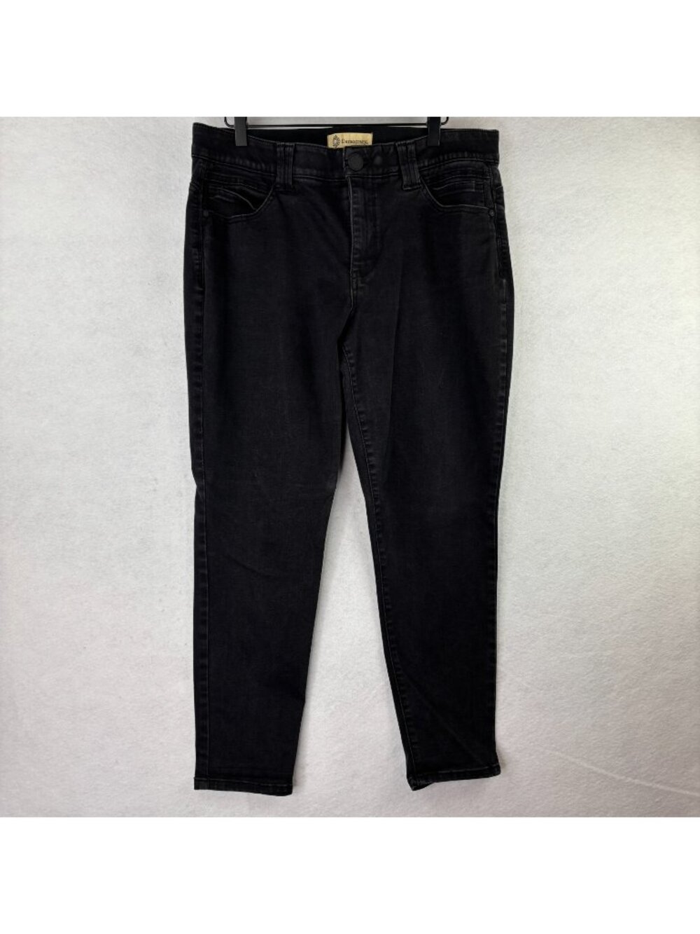 Democracy Ab Tech Women Sz 16 Black Jeans Denim Skinny Mid Rise Med Wash